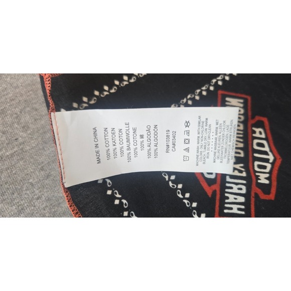 Harley-Davidson Bandana Men's Black Flame Skull Headwrap Motorcycle Biker - Picture 2 of 7